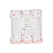 All 4 Ella Wash Cloths 3pk - Pink Petals