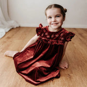 Bencer & Hazlenut Velvet Playsuit/Dress: Red Ivy