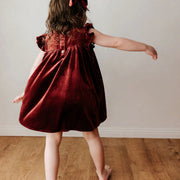Bencer & Hazlenut Velvet Playsuit/Dress: Red Ivy