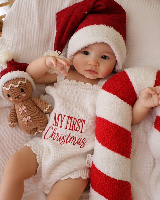 Elke & Indigo My First Christmas Romper - Scallop Edge
