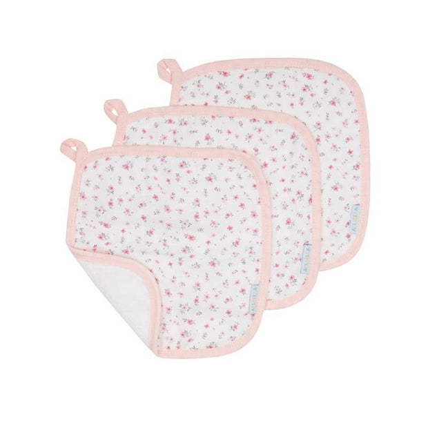 All 4 Ella Wash Cloths 3pk - Pink Petals