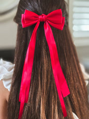 A Little Lacey Classic Red Girls Hair Bow