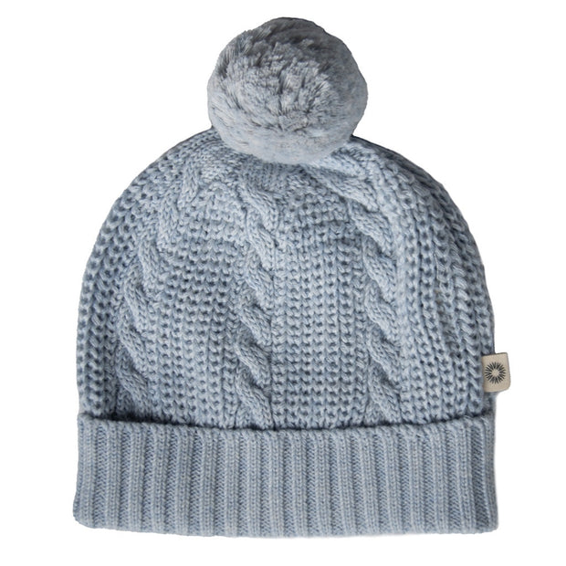 Jujo Baby Cable Pompom Beanie - Blue