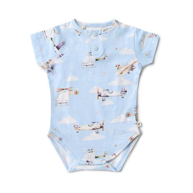 Snuggle Hunny Taking Flight Short Sleeve Organic Bodysuit