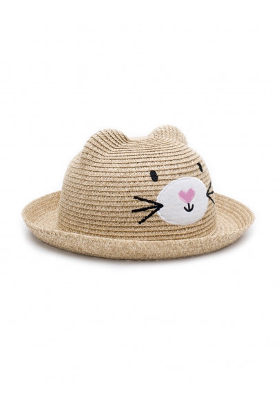 Billy Loves Audrey Kids'  Cat Hat  - Natural/Pink - 54cm