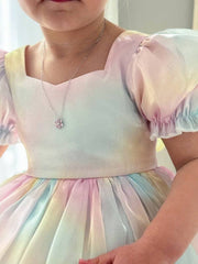 A Little Lacey Anastasia Girls Rainbow Organza Dress