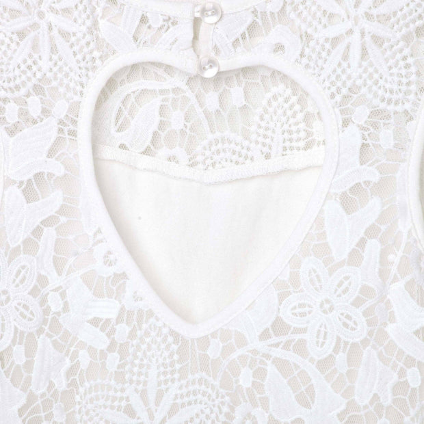 Designer Kidz Tara Heart Back Dress - Ivory