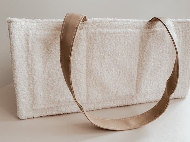 Petite & Co Nappy Caddy Organiser -Teddy - Beige Handles