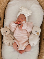 Petite & Co Classic Ribbed Romper - Baby Pink