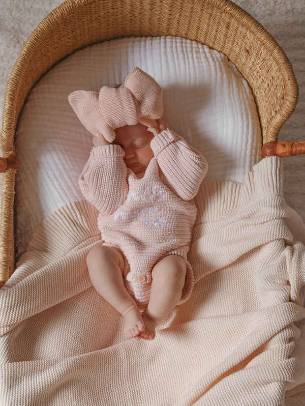 Petite & Co Classic Ribbed Romper - Baby Pink