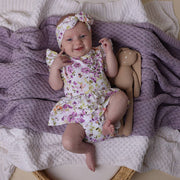 Snuggle Hunny Lavender Diamond Knit Organic Baby Blanket