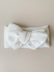 Petite & Co Chunky Waffle Bow Headband - White