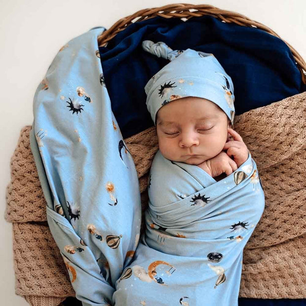 Snuggle Hunny Organic Jersey Wrap & Beanie Set - Dream