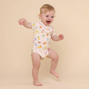 Snuggle Hunny Short Sleeve Organic Bodysuit - Beach Fun