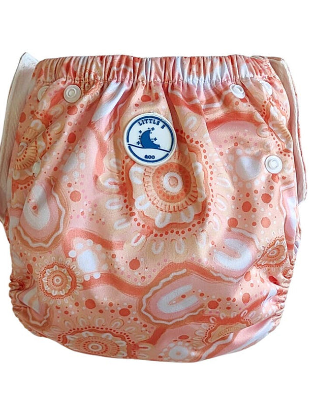 Little E & Co Reusable Swim Nappy & Mini Wet Bag Combo - Community Connected To Land