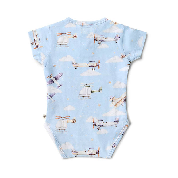 Snuggle Hunny Taking Flight Short Sleeve Organic Bodysuit