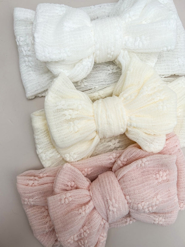 Petite & Co Floral Oversized Bow Headband - Pink