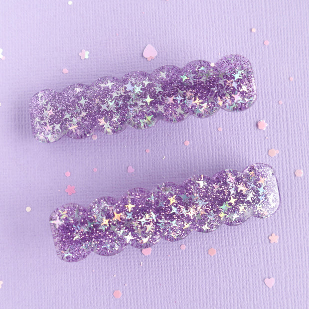 Lauren Hinkley Australia Hair Clips - Purple Sparkle Glitter