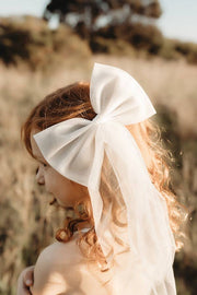 A Little Lacey Ivory Tulle Bow