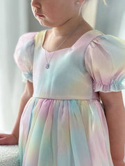 A Little Lacey Anastasia Girls Rainbow Organza Dress