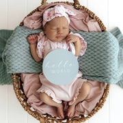 Snuggle Hunny Tea Party & Sage Reversible Milestone Cards