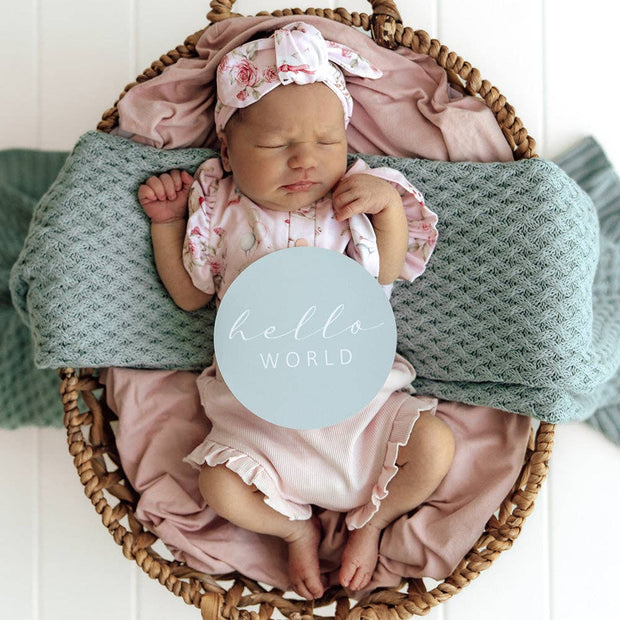 Snuggle Hunny Tea Party & Sage Reversible Milestone Cards