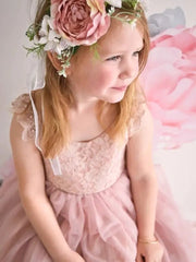 A Little Lacey Marla Girls Boho Dusty Pink Flower Crown