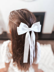 A Little Lacey Classic White Girls Hair Bow