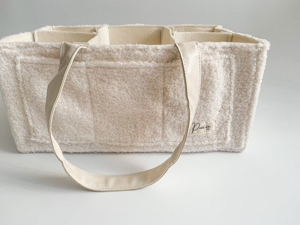 Petite & Co Nappy Caddy Organiser - Teddy - Bone Handles