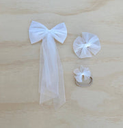 A Little Lacey Ivory Tulle Bow