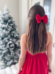 A Little Lacey Sabrina Red Girls Hair Bow