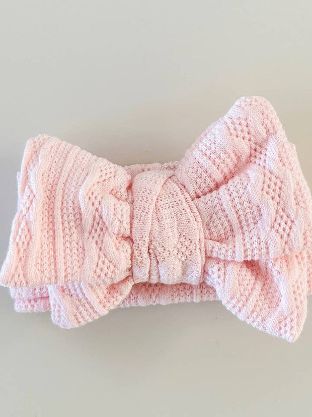 Petite & Co Knit Oversized Bow - Baby Pink