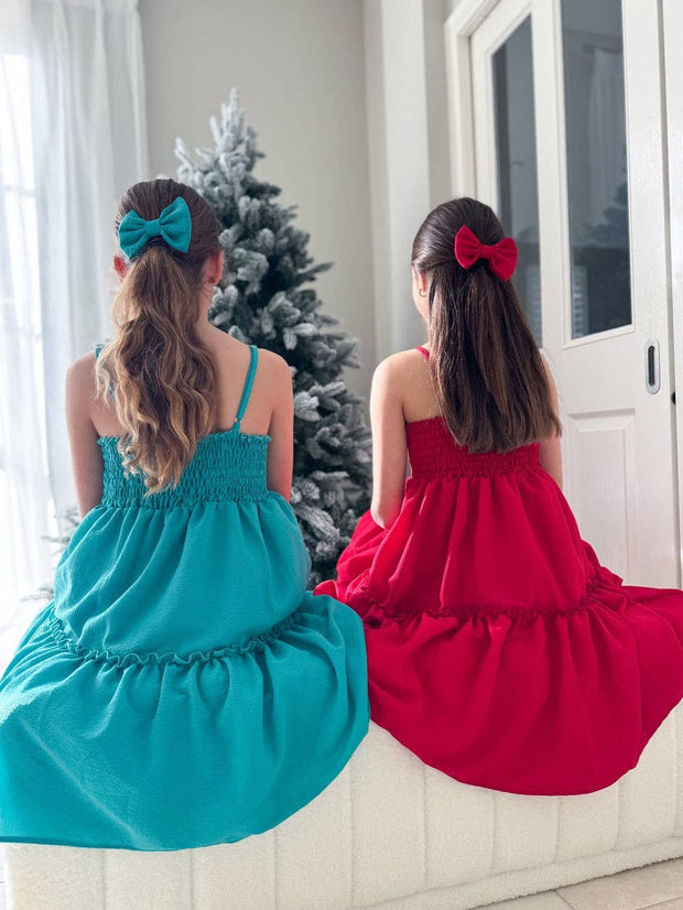 A Little Lacey Sabrina Red Girls Hair Bow