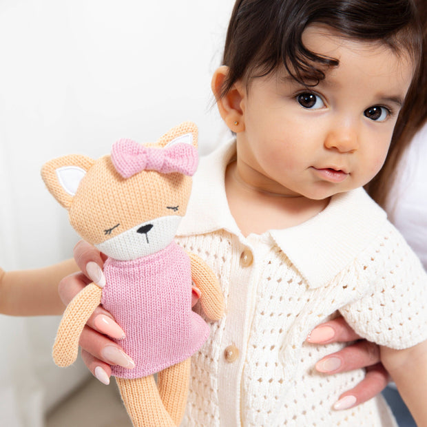 Living Textiles Knitted Animal Toy- Frankie the Fox