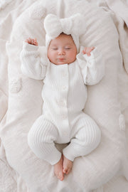 Petite & Co Teddy Bow - White