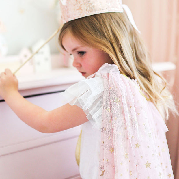 Alimrose Tulle Star Cape – Blush