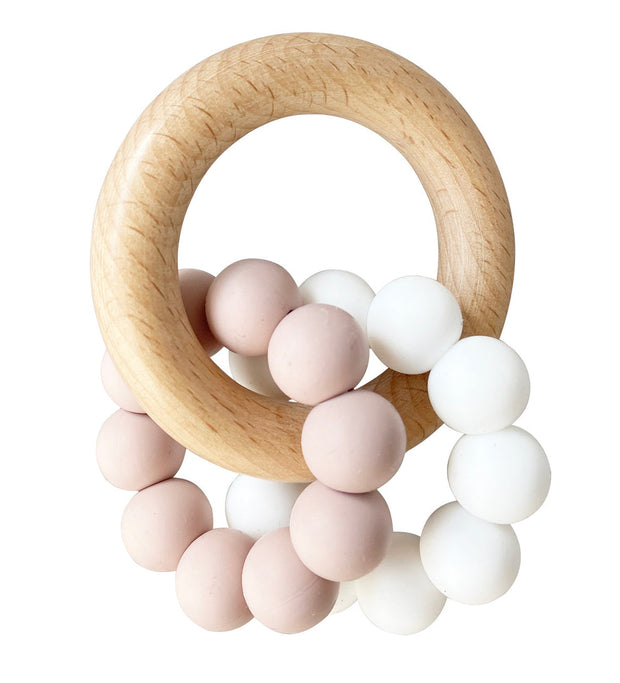 Alimrose Beechwood Double Teether Rings Set - Petal White