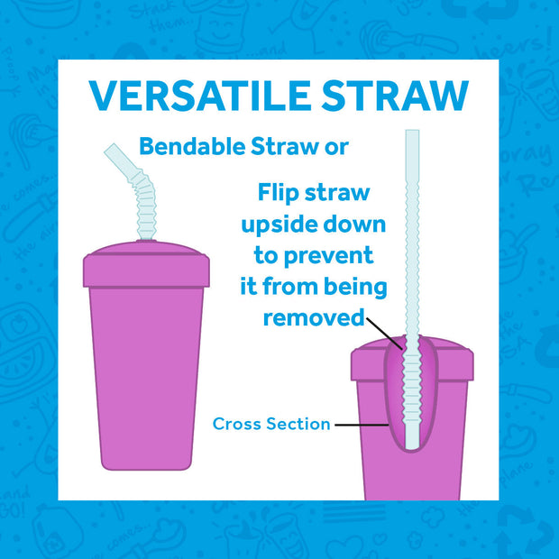 Re-Play Straw Cup with Reusable Straw -Baby Pink