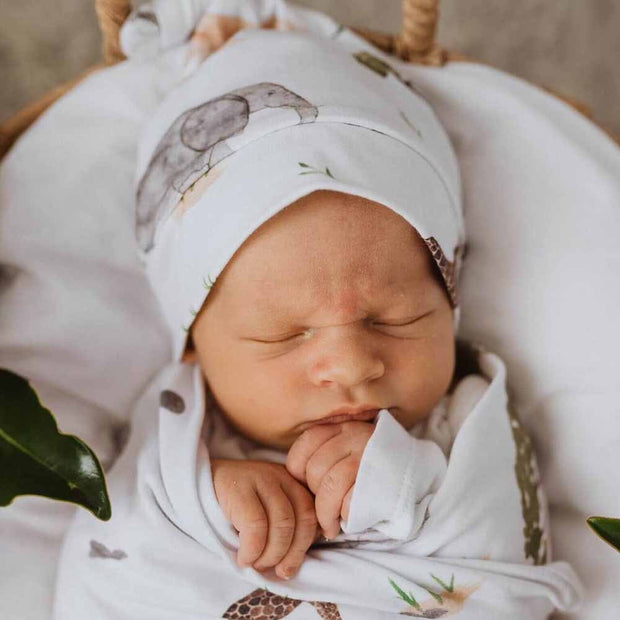 Snuggle Hunny Safari Organic Jersey Wrap & Beanie Set