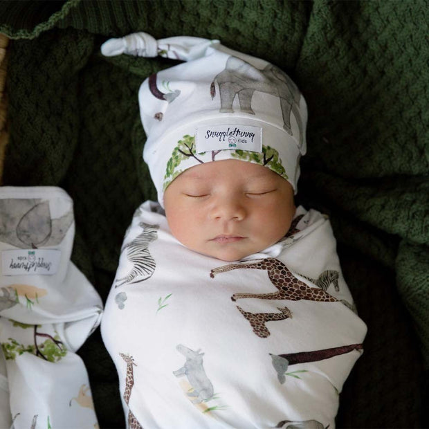 Snuggle Hunny Safari Organic Jersey Wrap & Beanie Set