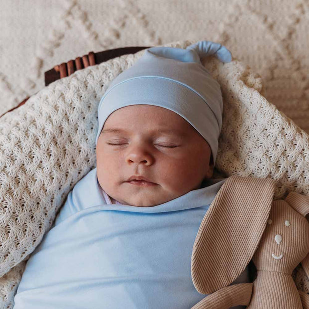 Snuggle Hunny Baby Blue Organic Knotted Beanie