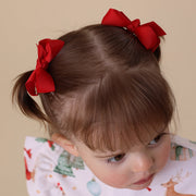 Snuggle Hunny Red Piggy Tail Hair Clips - Pair