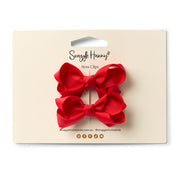 Snuggle Hunny Red Piggy Tail Hair Clips - Pair