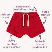 Snuggle Hunny Red Organic Shorts