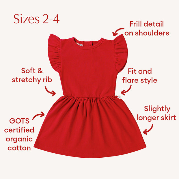 Snuggle Hunny Red  Short Sleeve Organic Dress