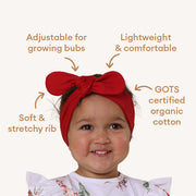Snuggle Hunny Red Ribbed Organic Topknot