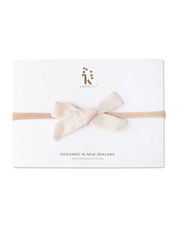 Karibou School Girl Linen Bow - Cream