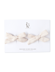 Karibou School Girl Linen Bow - Cream