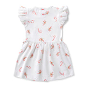 Snuggle Hunny Short Sleeve Organic Dress - Christmas - Candy Cane