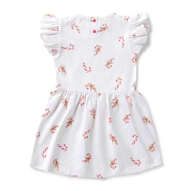 Snuggle Hunny Short Sleeve Organic Dress - Christmas - Candy Cane